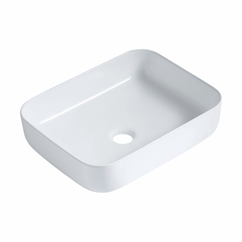 Concerto Gloss White Rectangular Above Counter Basin