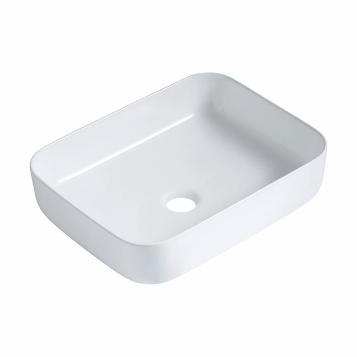 Mondella Rectangular Above Counter Basin - Gloss White Concerto