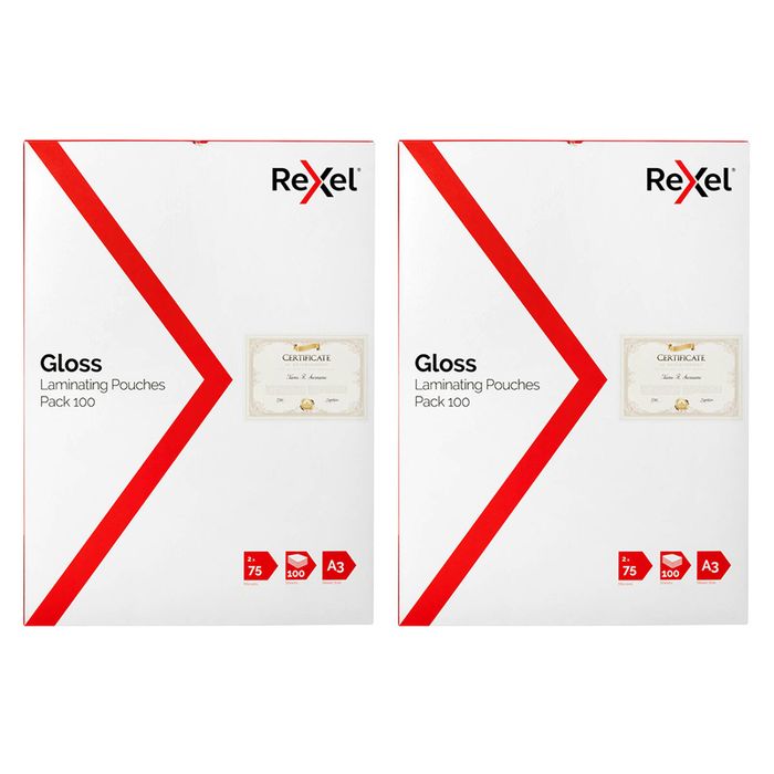 200pc Rexel A3 Laminating Pouches/sheets 2x75-micron F/document/photo Protection