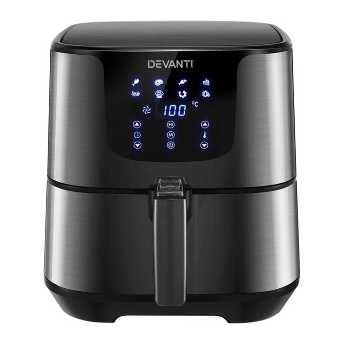 Devanti 7L 1700W Black Stainless Steel Air Fryer