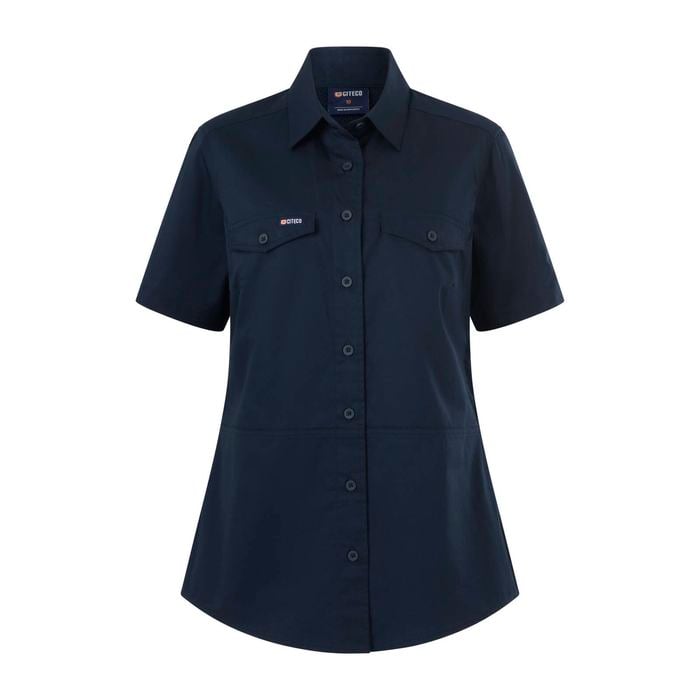 Citeco Navy Womens Short Sleeve Shirt - Size 10