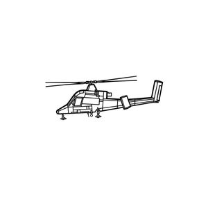 Ignite Laser Kaman K-MAX - Medium-Lift Helicopter Silhouette Metal Wall Art Coated Black 47 inch - 120 cm