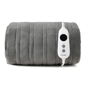 Dreamaker Kingston Coral Fleece Washable Electric Heated Throw Blanket Silver 130x160cm | Overheat Protection & Auto-off