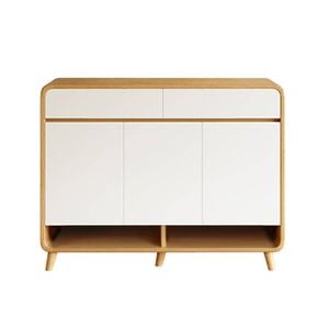 Foret 100cm Shoe Cabinet Modern Shelf Drawer Large Storage Rack Wood Cupboard