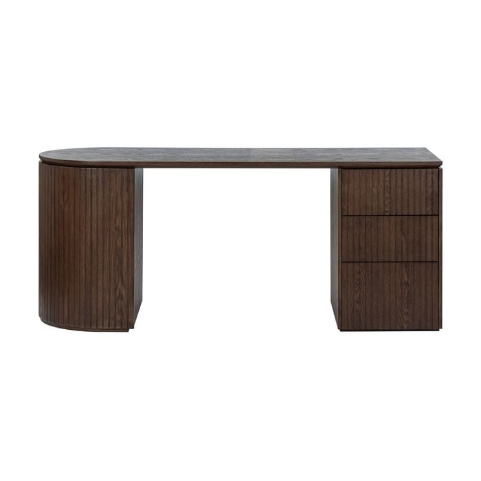 Payton Benjamin Ripple Grand 3 Drawer Rhf Computer Work Desk Table Walnut