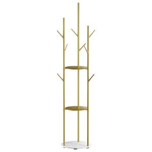 Levede Coat Rack Hat Clothes Stand Hanger Garment Hook Tree Metal Organizer Gold