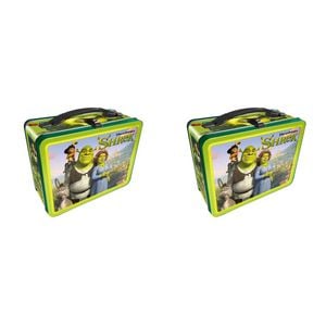 2PK Aquarius Tin Carry All Shrek Fun Box Food Storage Lunchbox
