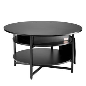 VEVOR Lift Round Top Coffee Table Black for Living Room