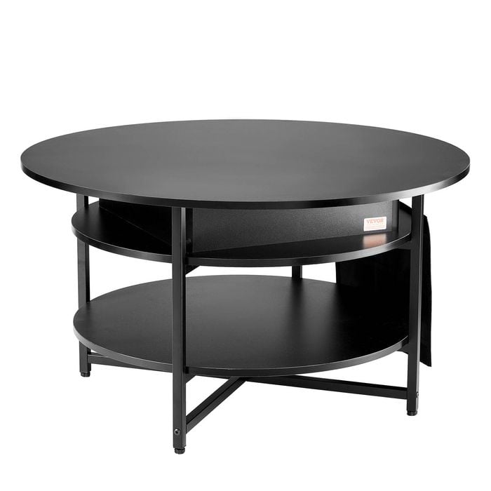 VEVOR Lift Round Top Coffee Table Black for Living Room