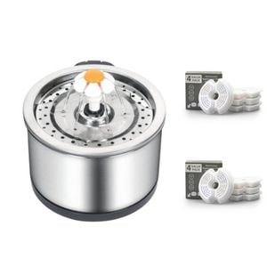 YES4PETS Automatic Electric Pet Water Fountain Dog Cat Stainless Steel Dispenser 9x Filters