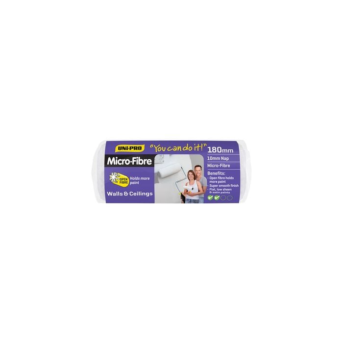 UNi-PRO 180mm 10mm Nap You Can Do It Microfibre Roller Cover