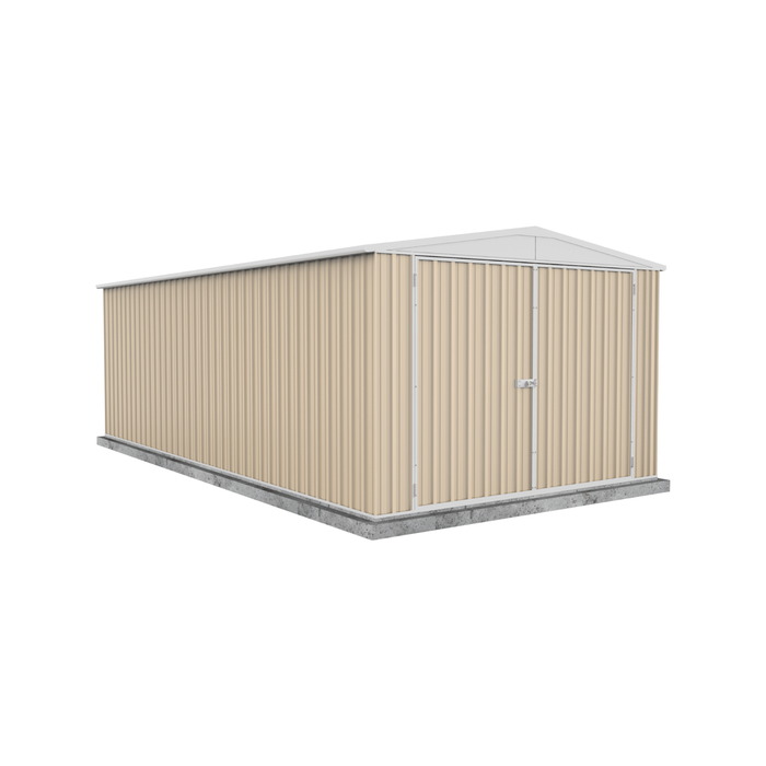 Absco Sheds 3.0 x 5.96 x 2.06m Classic Cream Utility Three Door Garden Shed