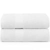 LINENOVA 2x Large Bath Sheets Cotton 550GSM Towels 90x180 cm - White