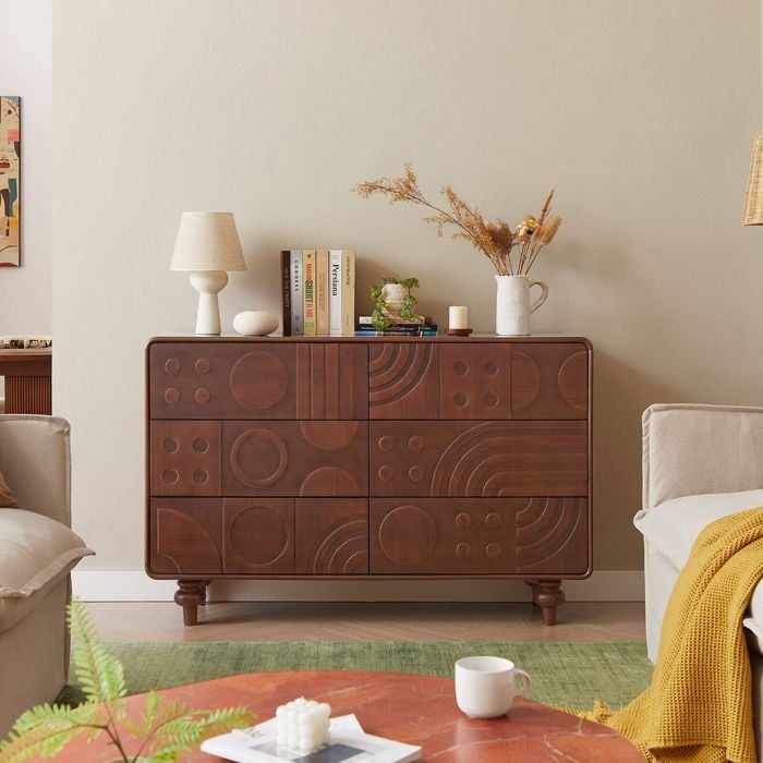 Forma Wooden 6 Chest Of Drawer In Walnut
