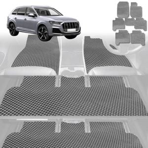 6D Diamond Car Floor Mats for Audi Q7 SQ7 2005-2015-Ultimate Set-Grey-Outback GT