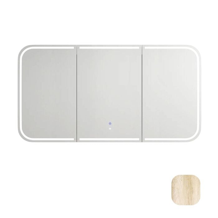 Attica 1500mm Natural Oak Porta LED Shaving Cabinet With Powerpoint / USB-C