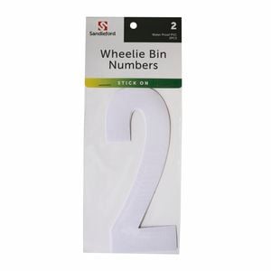 Sandleford 175mm White Self Adhesive Wheelie Bin Number 2