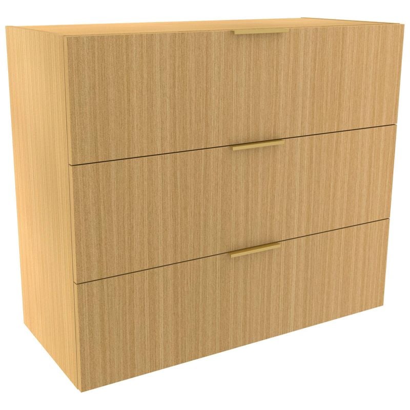 Lugna 768 x 900 x 380mm Sand 3 Drawer Storage Cabinet