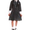 Striped Nevermore Girls School Uniform Costume - Medium