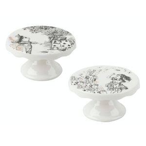 Mikasa X V&a Alice Wonderland Set Of 2 Mini Cake Pedestals 10cm