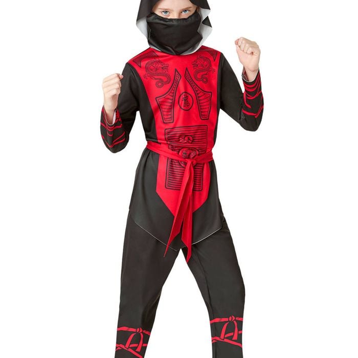 Japanese Red And Black Ninja Boys Costume - 6-8