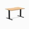 Desky Fixed Height Scalloped Melamine Office Desk Matte Black Frame 120cm