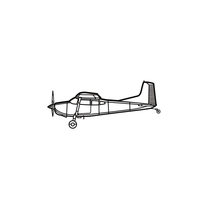 Ignite Laser Cessna A185F Skywagon - Four-Seat Utility Aircraft Silhouette Metal Wall Art Rustic Metal 23.6 inch - 60 cm