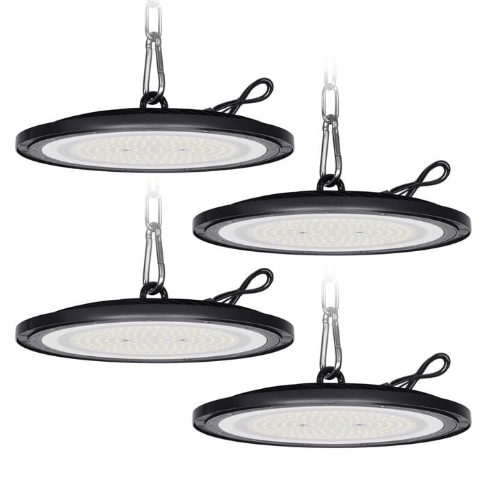 Advwin High Bay Lights 6500K 21000LM, LED UFO Shop Light Lamp 4 Pack for Factory Warehouse Workshop Factory Store
