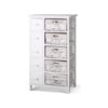 Chest of 5 Drawers Storage Cabinet Tallboy White