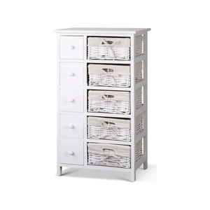 Chest of 5 Drawers Storage Cabinet Tallboy White