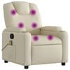 vidaXL Massage Recliner Chair Reclining Armchair Single Sofa Cream Faux Leather