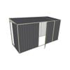 Build-a-Shed 1.5 x 3.7 x 2m Sliding Door Tunnel Shed with Hinged Side Door - Grey
