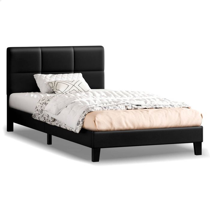 ALFORDSON Bed Frame King Single Size Leather Black