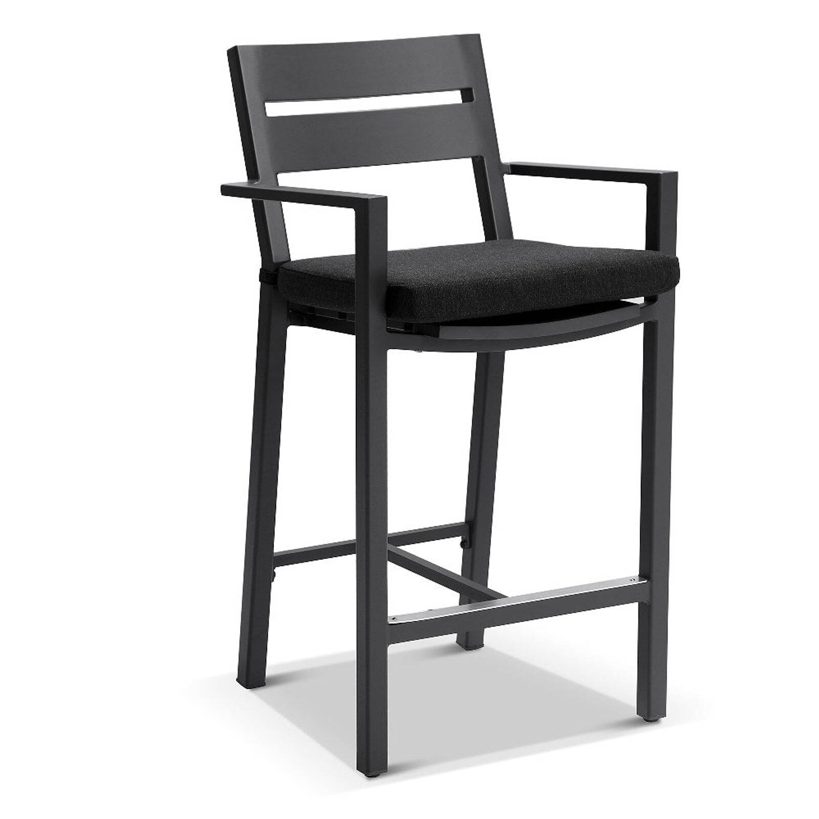 Santorini Outdoor Aluminium Bar Stool Charcoal Denim Grey Bunnings Australia