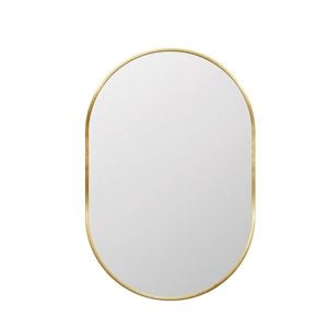 Astin Sinclair 900 x 500 x 28mm Brushed Brass Pill Shape Mirror