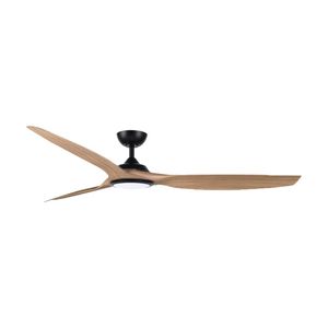 Capri II Smart DC Ceiling Fan with LED Light & Remote (52" / Black / Teak)
