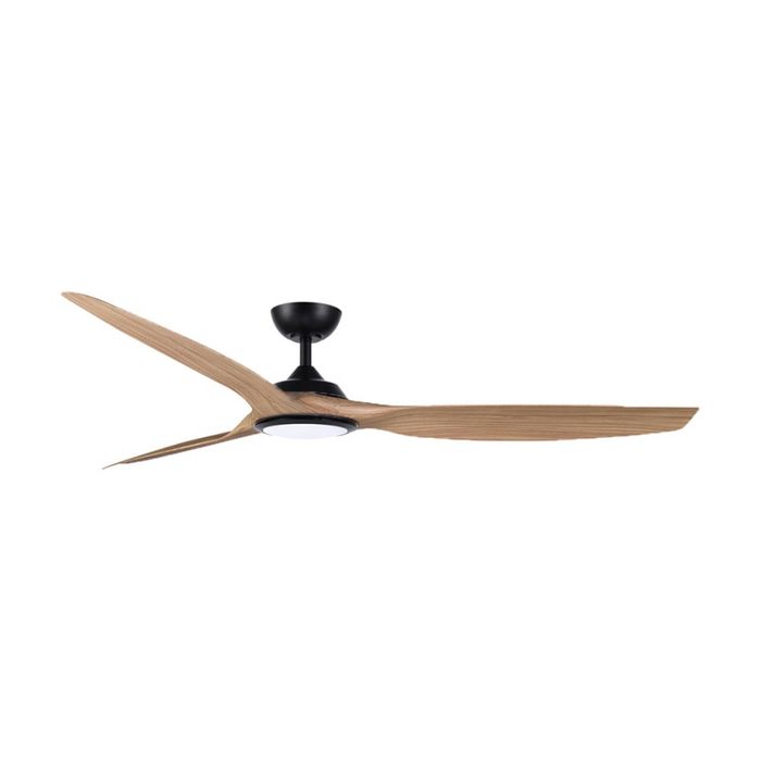 Capri II Smart DC Ceiling Fan with LED Light & Remote (52" / Black / Teak)