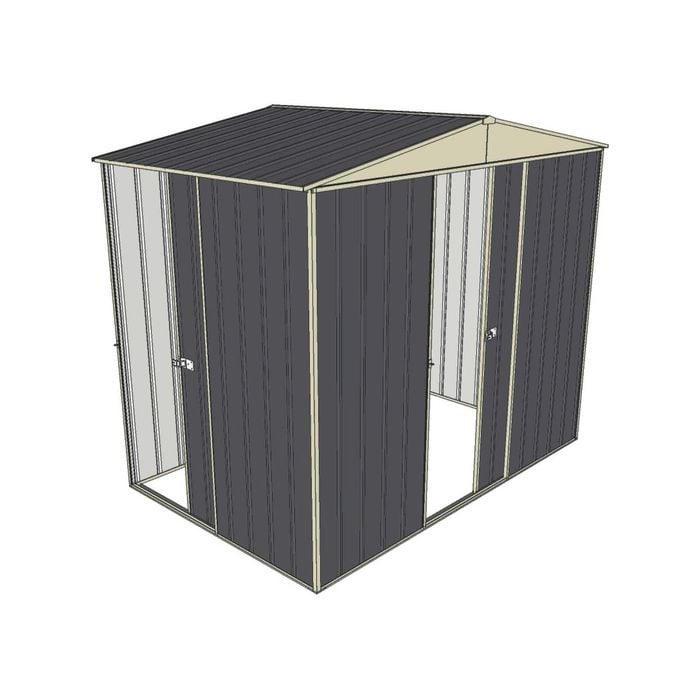 Build-a-Shed 2.3 x 1.5 x 2.3m Front Gable Two Single Sliding Door Narrow Shed - Grey
