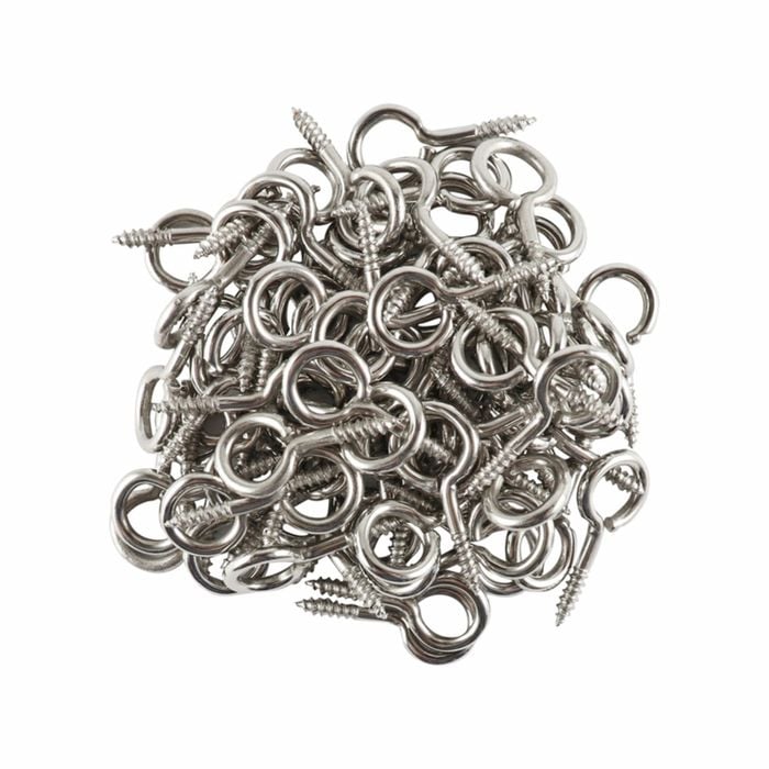 Everhang 23mm Nickel Plated Screw Eyes - 100 Pack