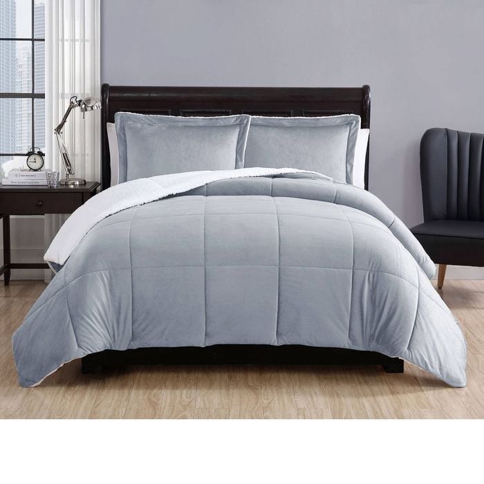 Bloomington 3 Piece Micro Mink Comforter Set Grey King