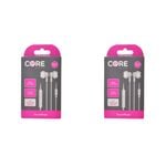 2PK Core Essentials Soundpods/Earphones In-Ear Wired w/ Mic 3.5mm - White