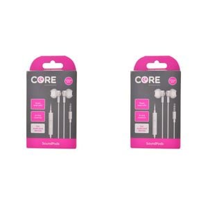 2PK Core Essentials Soundpods/Earphones In-Ear Wired w/ Mic 3.5mm - White