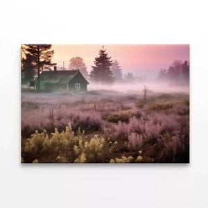 House during Sunrise with Grass  Print 100% Australian Made 120 x 90cm  (Stretched)