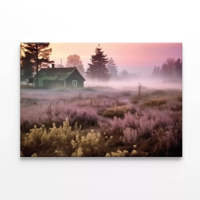 House during Sunrise with Grass  Print 100% Australian Made 120 x 90cm  (Stretched)