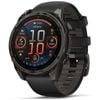 Garmin Fenix 8 47mm Amoled Sapphire Carbon Grey Dlc Titanium With Black/pebble Grey Silicone Band