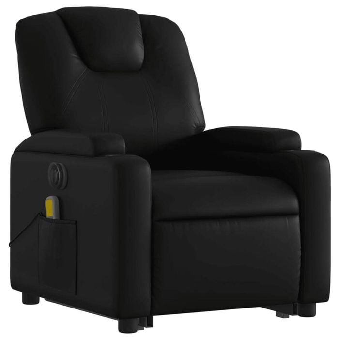 vidaXL Electric Stand up Massage Recliner Chair Armchair Black Faux Leather