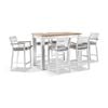 Outdoor Balmoral 1.5M Aluminium Bar Table With 6 Capri Bar Stools- White