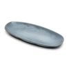 St. Clare Oval Plate Glazed Ceramic 28x13cm Reactive Blue