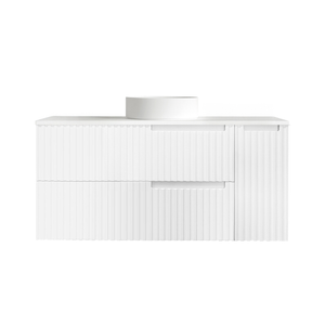 Attica Nobu 1200mm Satin White Vanity with Pure White Stone Top