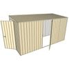 Build-a-Shed 1.5 x 3.7 x 2m Hinged Door Tunnel Shed with Hinged Side Door - Cream